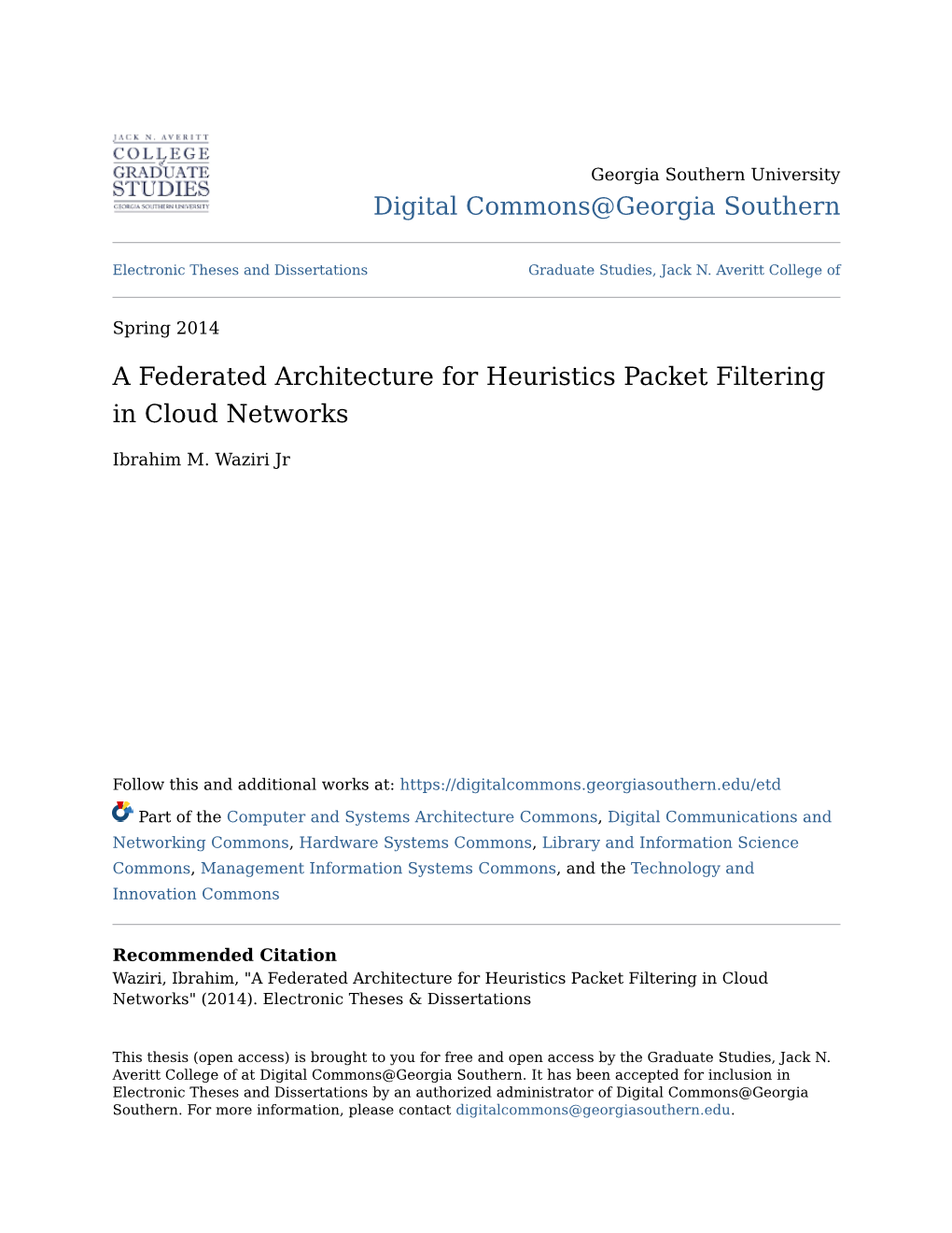 A Federated Architecture for Heuristics Packet Filtering in Cloud Networks