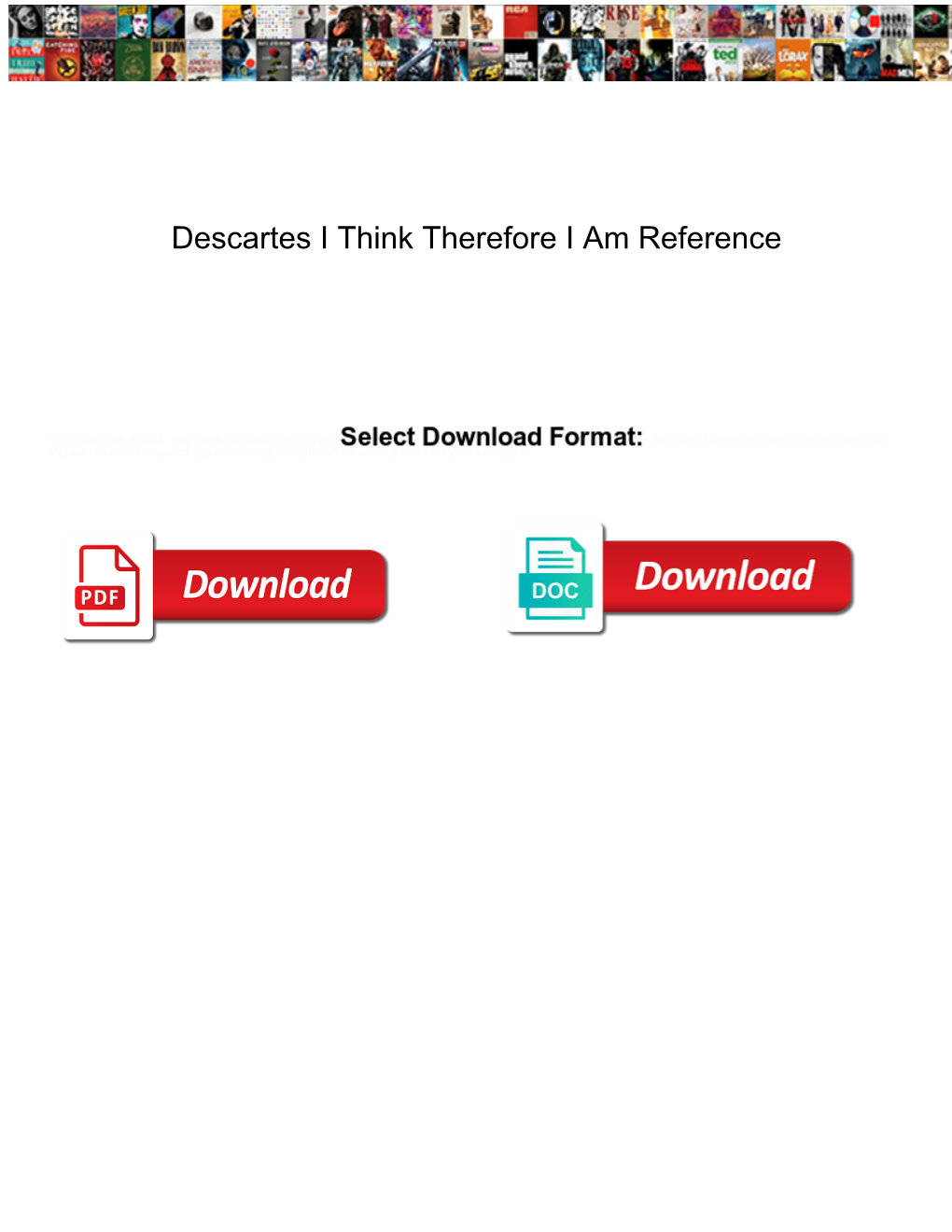 Descartes I Think Therefore I Am Reference