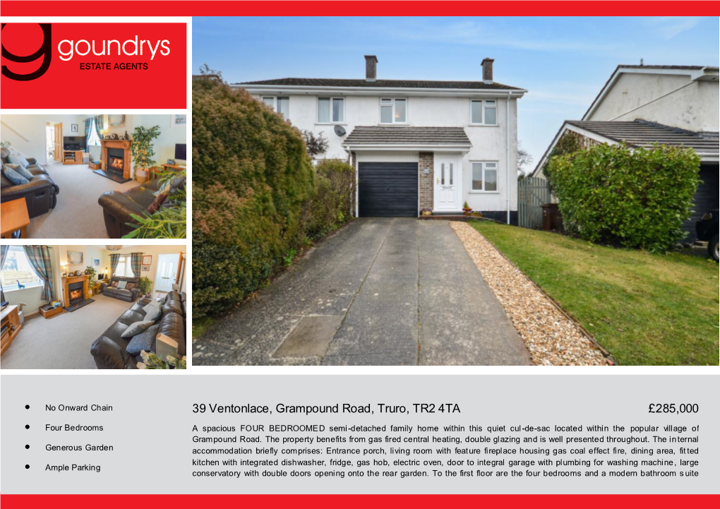 39 Ventonlace, Grampound Road, Truro, TR2 4TA £285,000