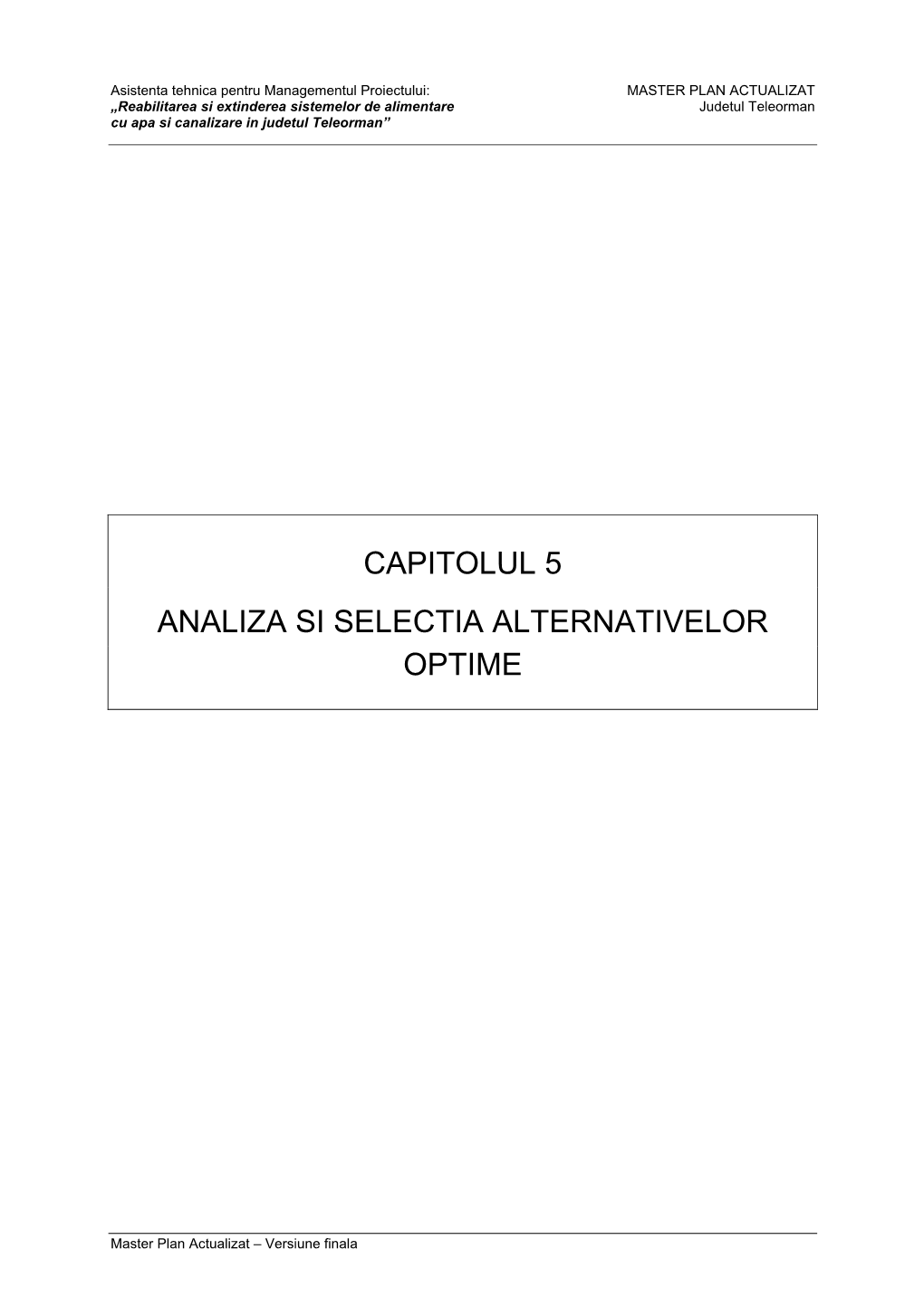 Capitolul 5 Analiza Si Selectia Alternativelor Optime