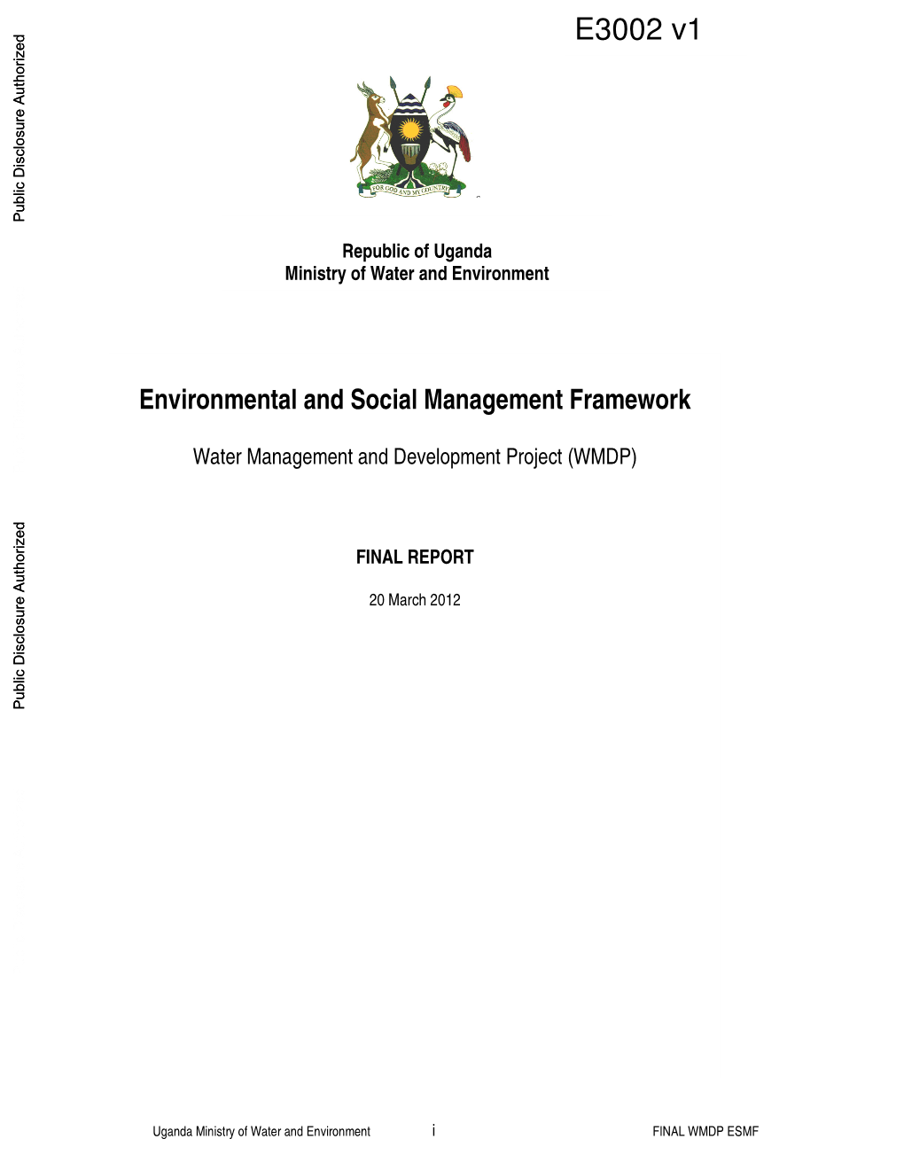 Format of an Annual Environmental Report for the WMDP
