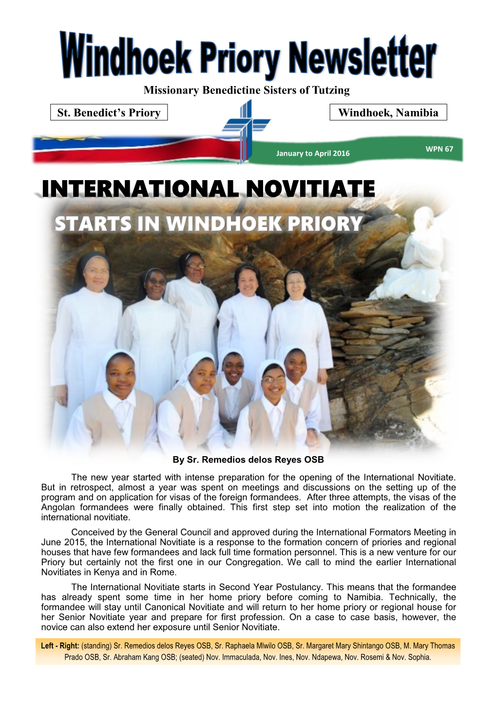 International Novitiate Starts in Windhoek Priory