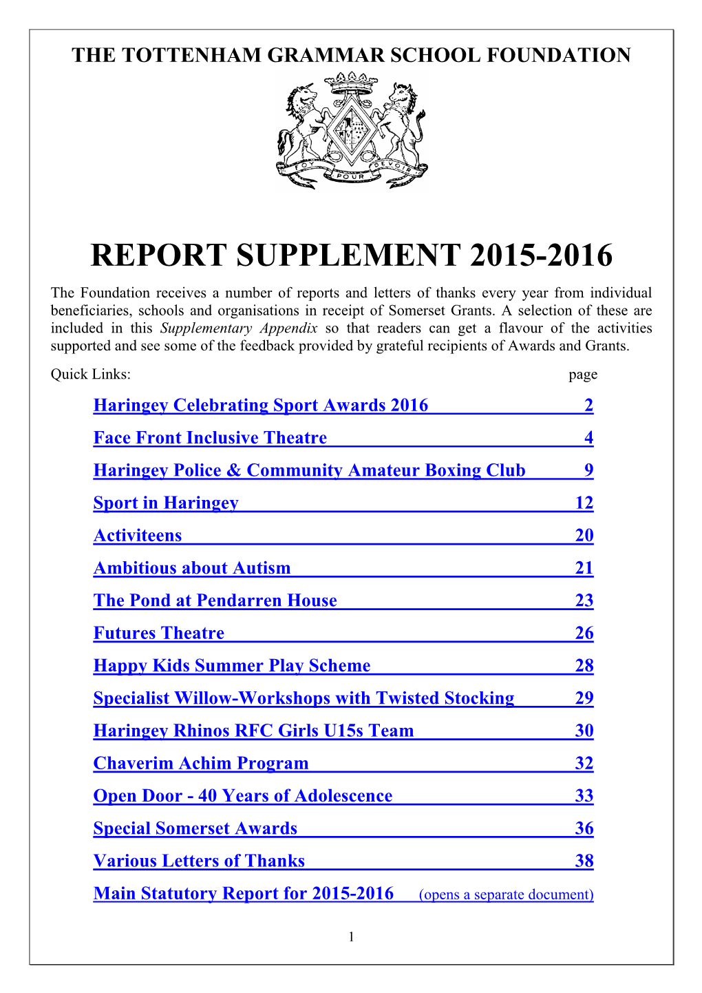 Fifteenth Annual Report Of