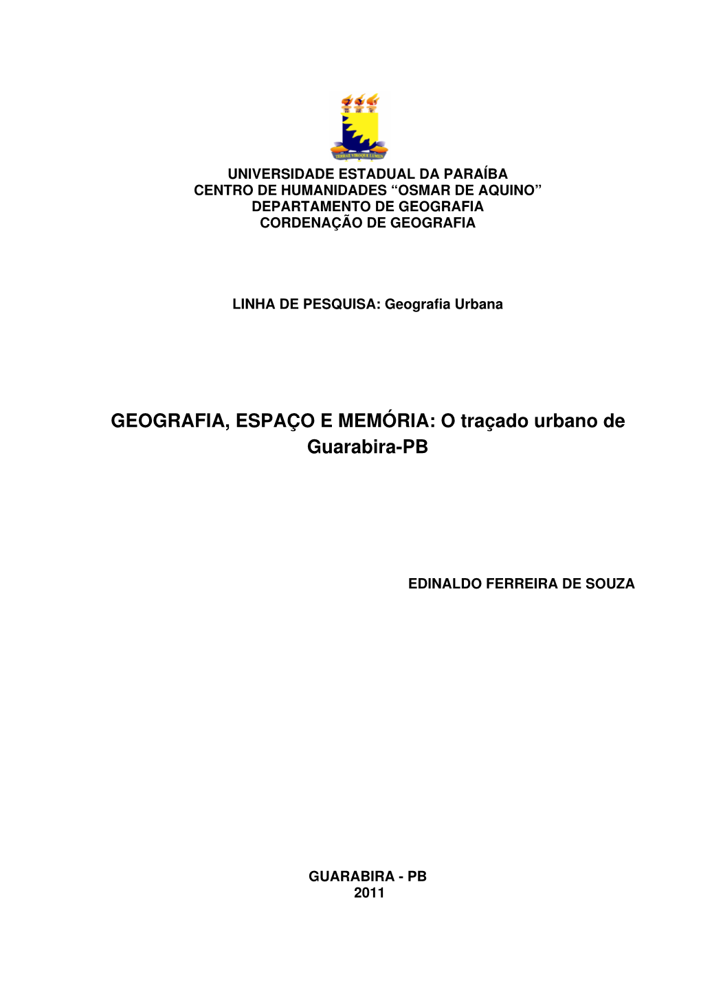 O Traçado Urbano De Guarabira-PB