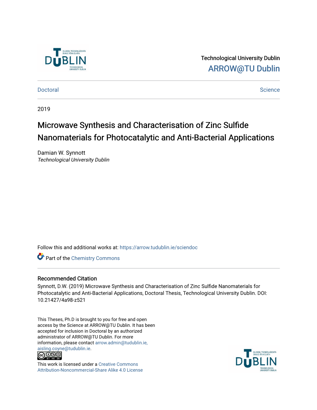 Microwave Synthesis and Characterisation of Zinc Sulfide Nanomaterials for Photocatalytic and Anti-Bacterial Applications