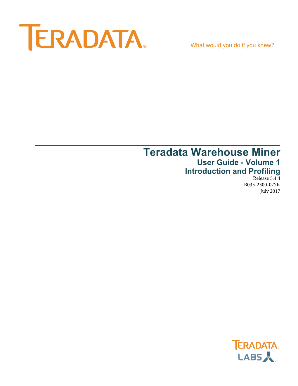 Teradata Warehouse Miner User Guide
