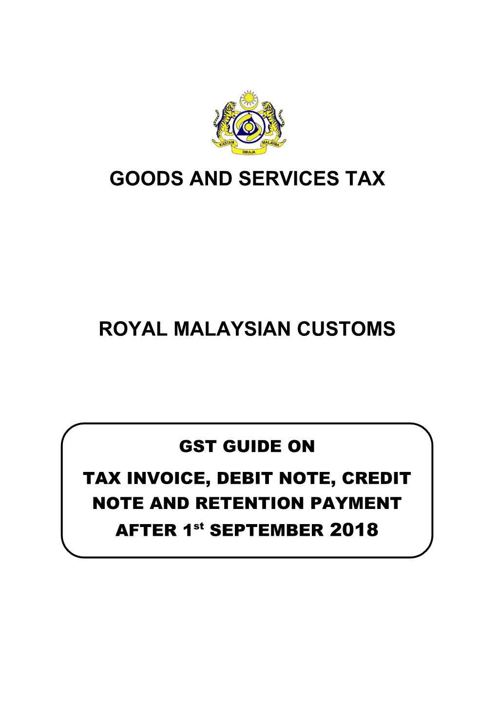 GST Guide on Tax Invoice, Debit Note, Credit Note