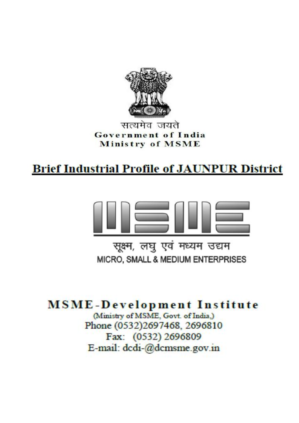 Brief Industrial Profile of Jaunpur District