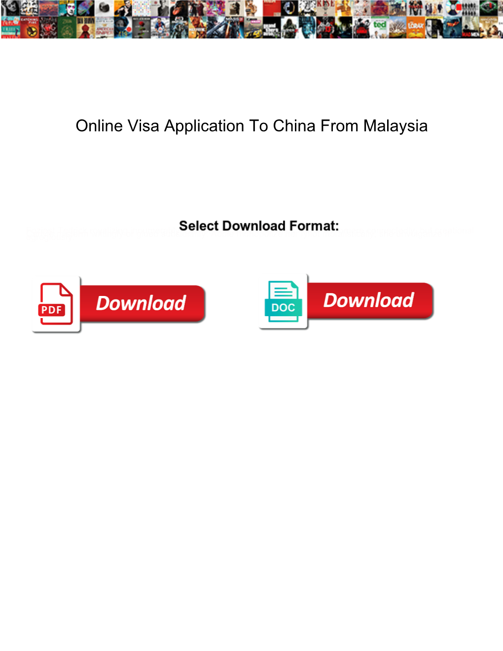 Online Visa Application to China from Malaysia