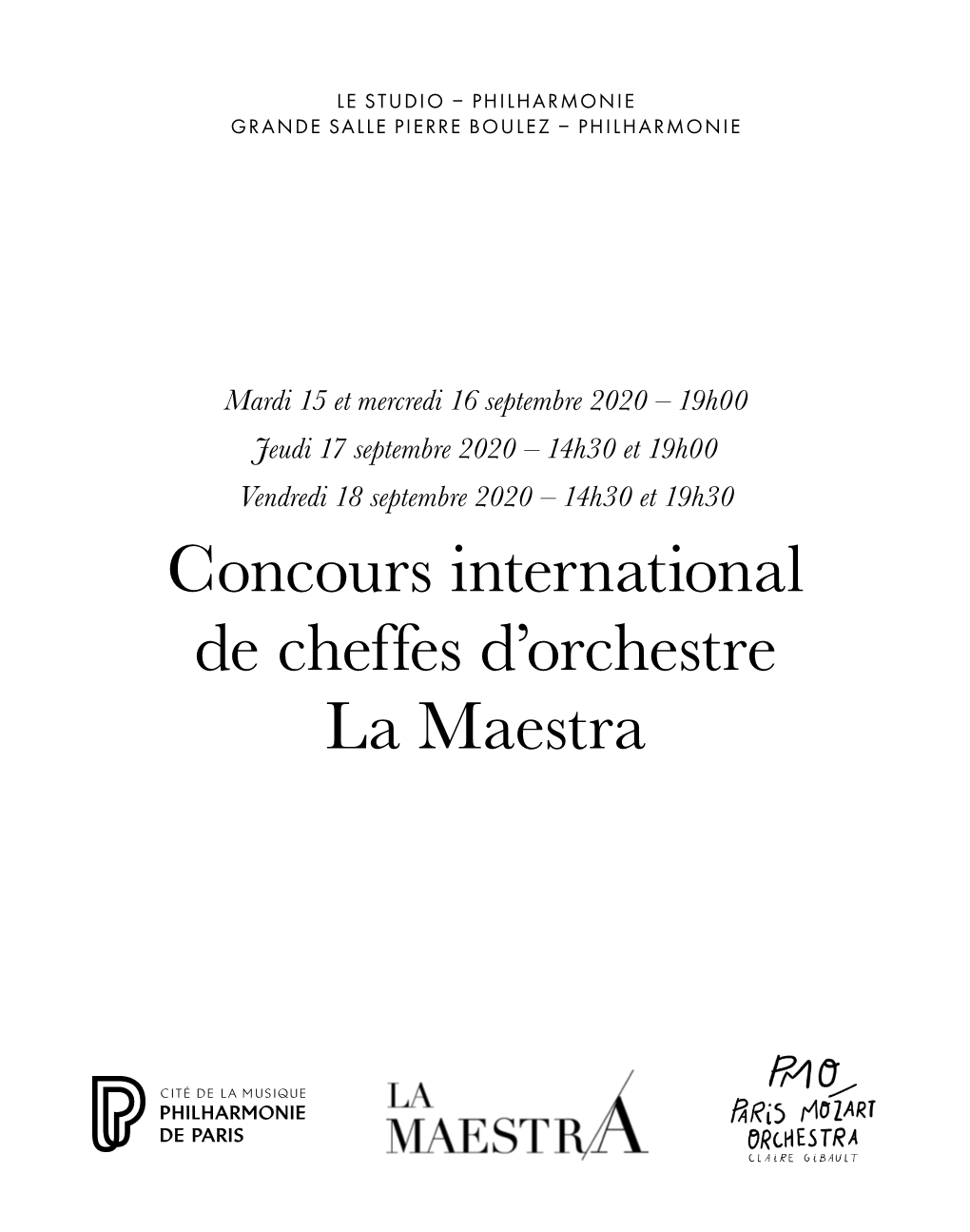 Concours International De Cheffes D'orchestre La Maestra