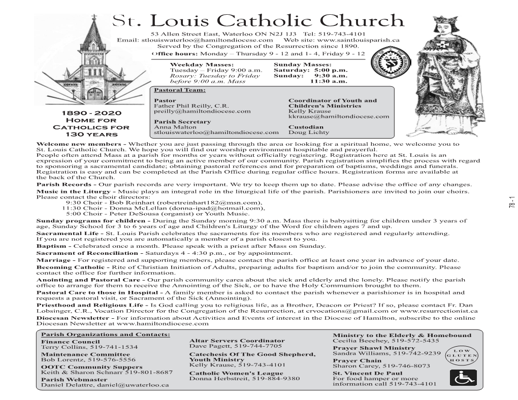 St. Louis Catholic Church Sales Representative FUNERAL HOME LTD