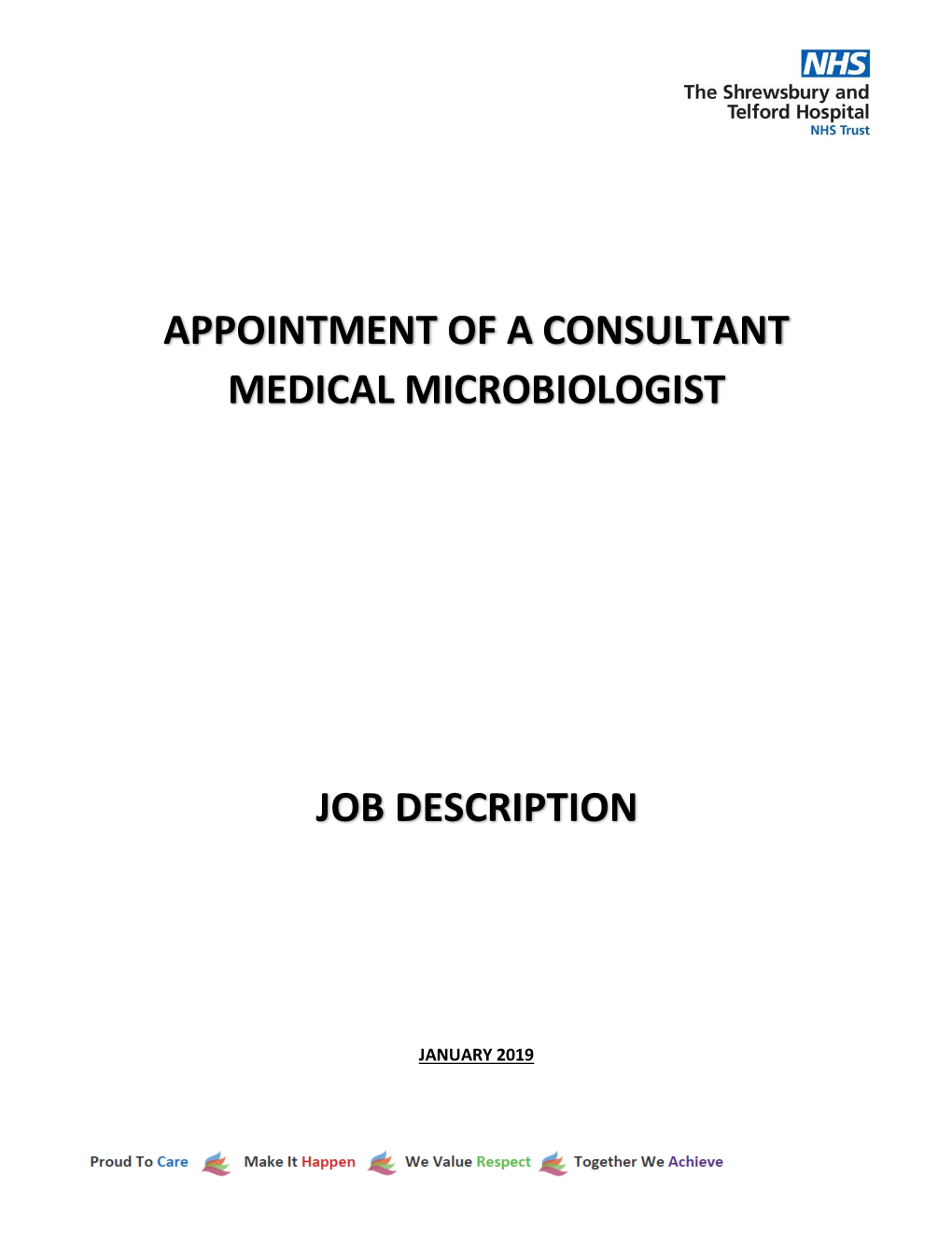 Appointment of a Consultant Medical Microbiologist Job Description