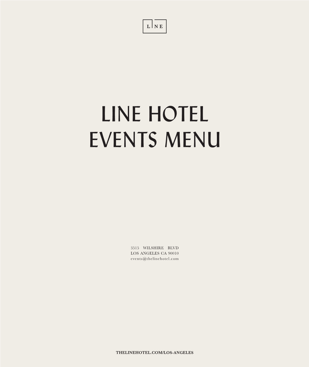 Line Hotel Events Menu