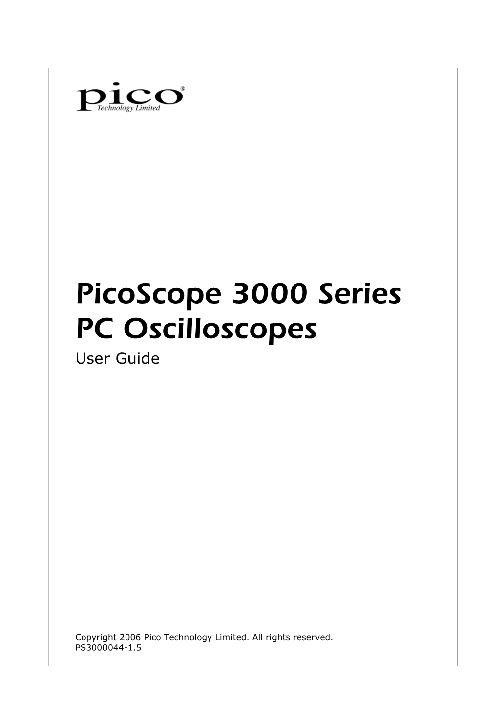 Picoscope 3000 Series PC Oscilloscopes User Guide