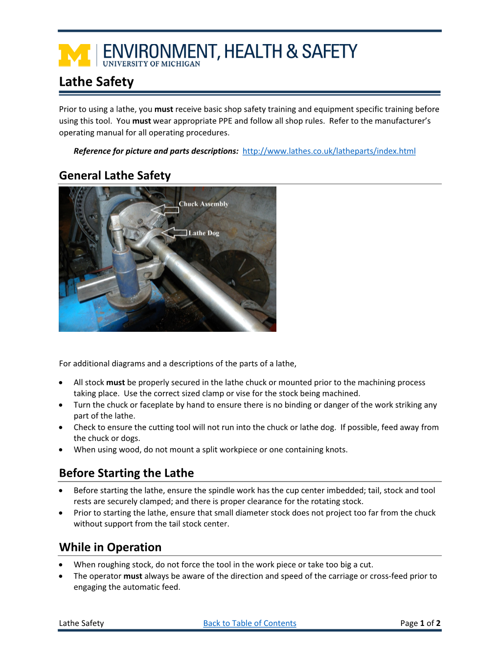 Lathe Safety Guidelines