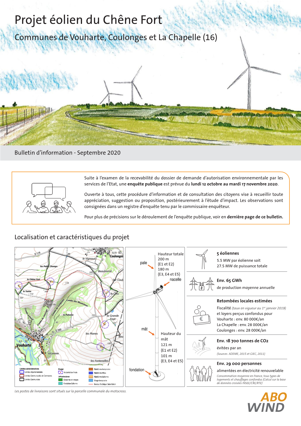 Projet Éolien Du Chêne Fort Communes De Vouharte, Coulonges Et La Chapelle (16)