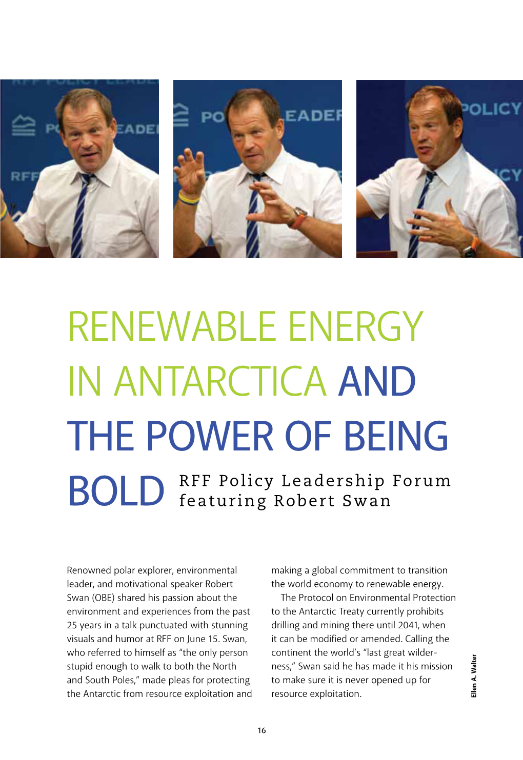 Renewable Energy in Antarctica and the Power of Being Bold