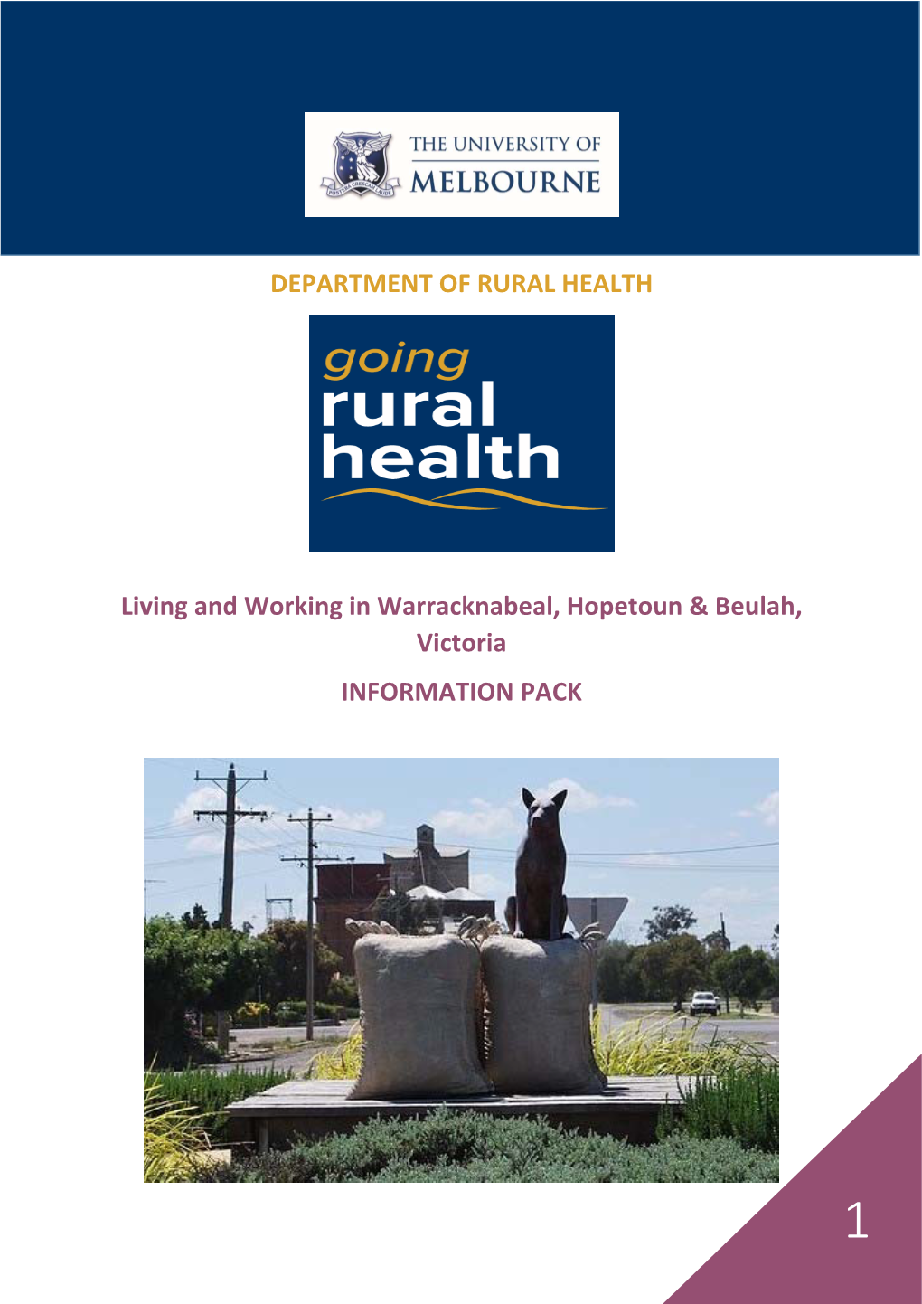 DEPARTMENT of RURAL HEALTH Living and Working In