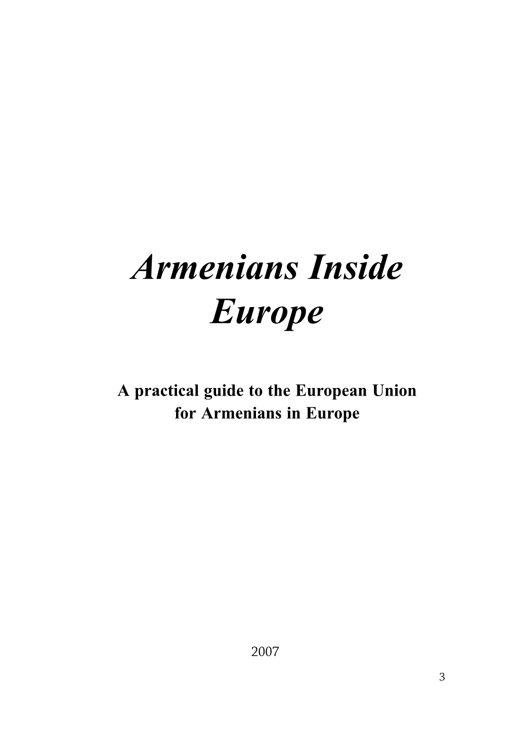 Armenians Inside Europe