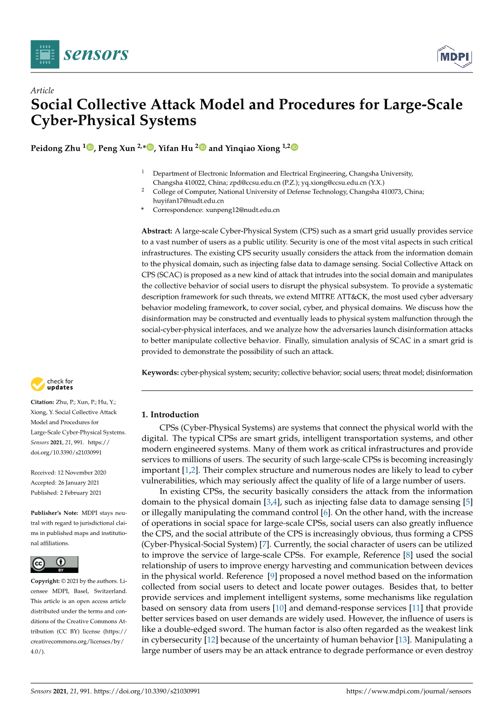Social Collective Attack Model and Procedures for Large-Scale Cyber-Physical Systems