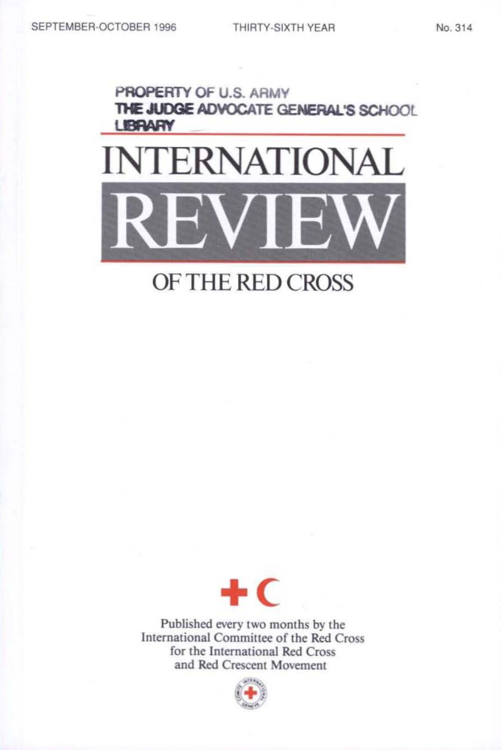 International Review of the Red Cross, September-October 1996, Thirty-Sixth Year