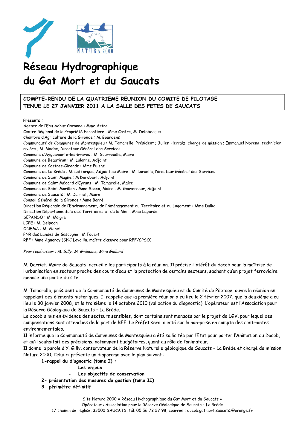 Réseau Hydrographique Du Gat Mort Et Du Saucats