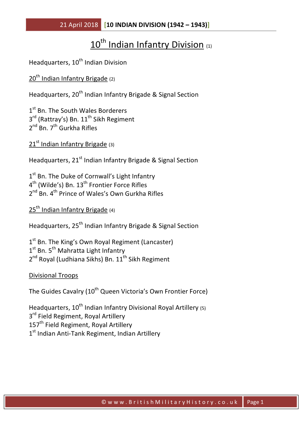 10 Indian Division (1942 – 1943)]