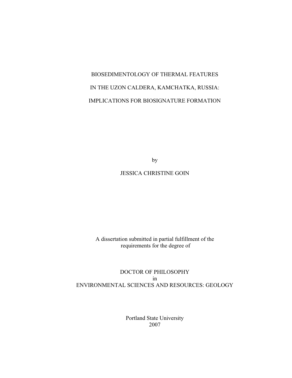 Biosedimentology of Thermal Features