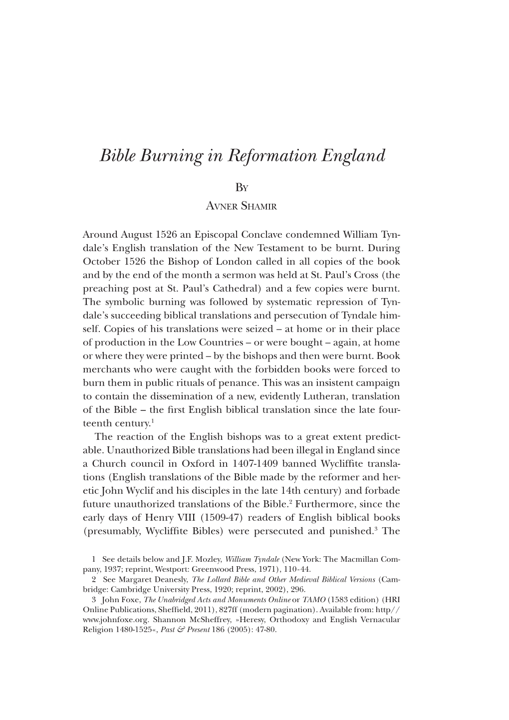 Bible Burning in Reformation England