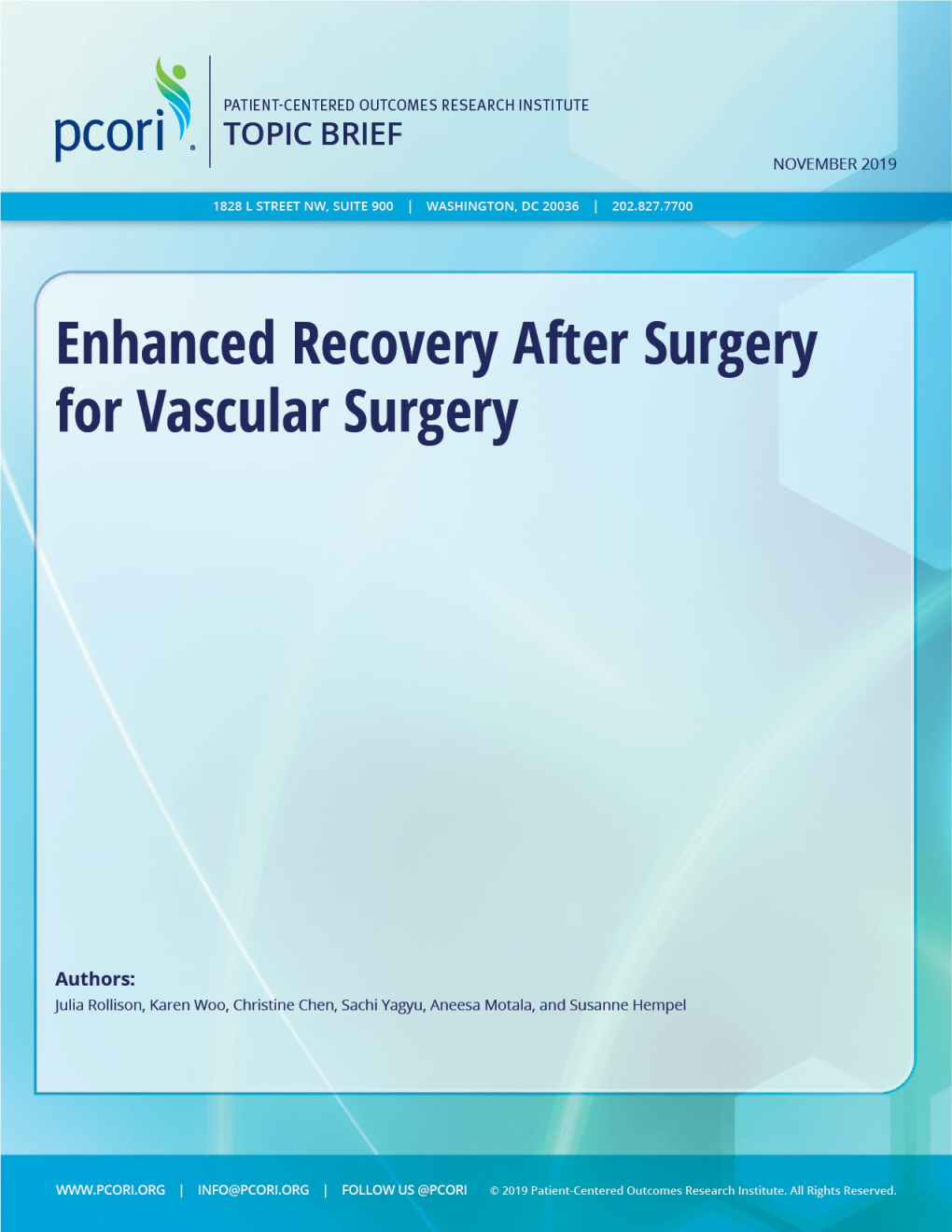Enhanced Recovery After Surgery for Vascular Surgery