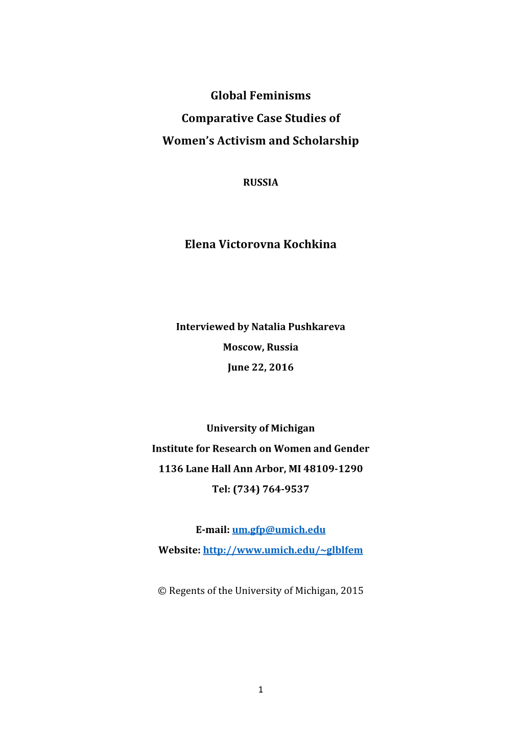 Global Feminisms Comparative Case Studies of Women's Activism And