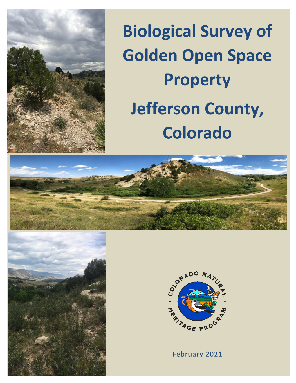 Biological Survey of Golden Open Space Property Jefferson County, Coloradocolorado