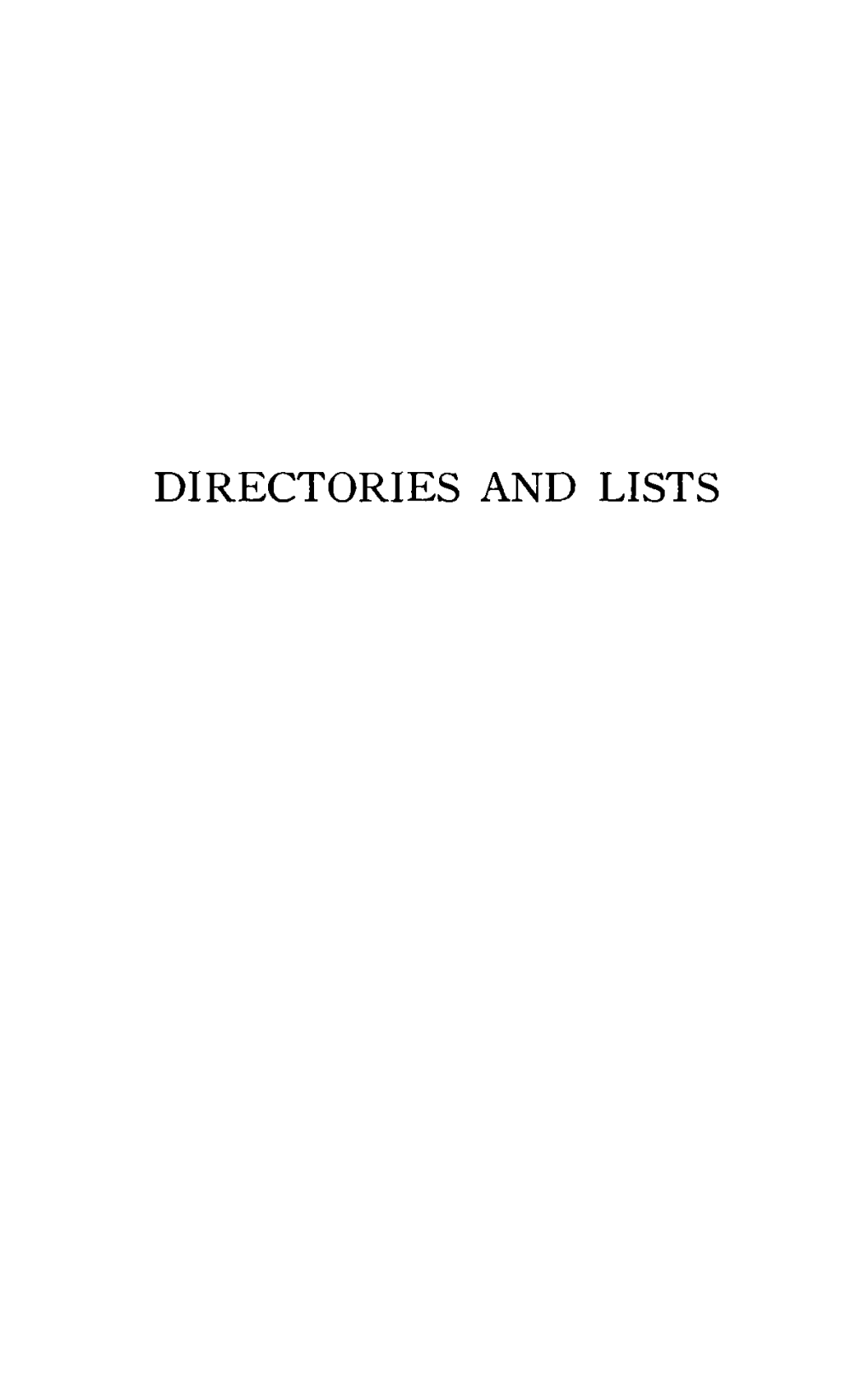 Directories and Lists Jewish National Organizations in the United States*