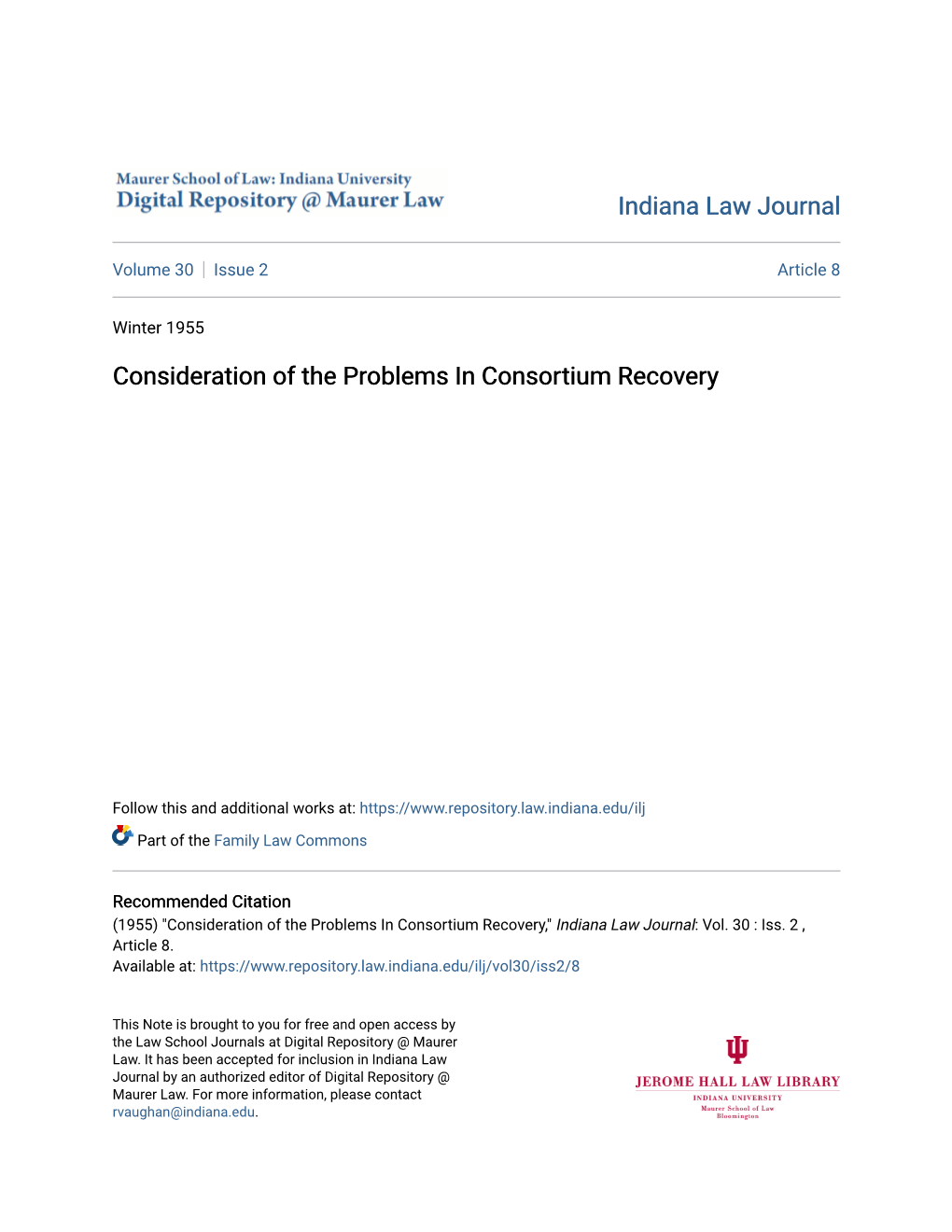 Consideration of the Problems in Consortium Recovery