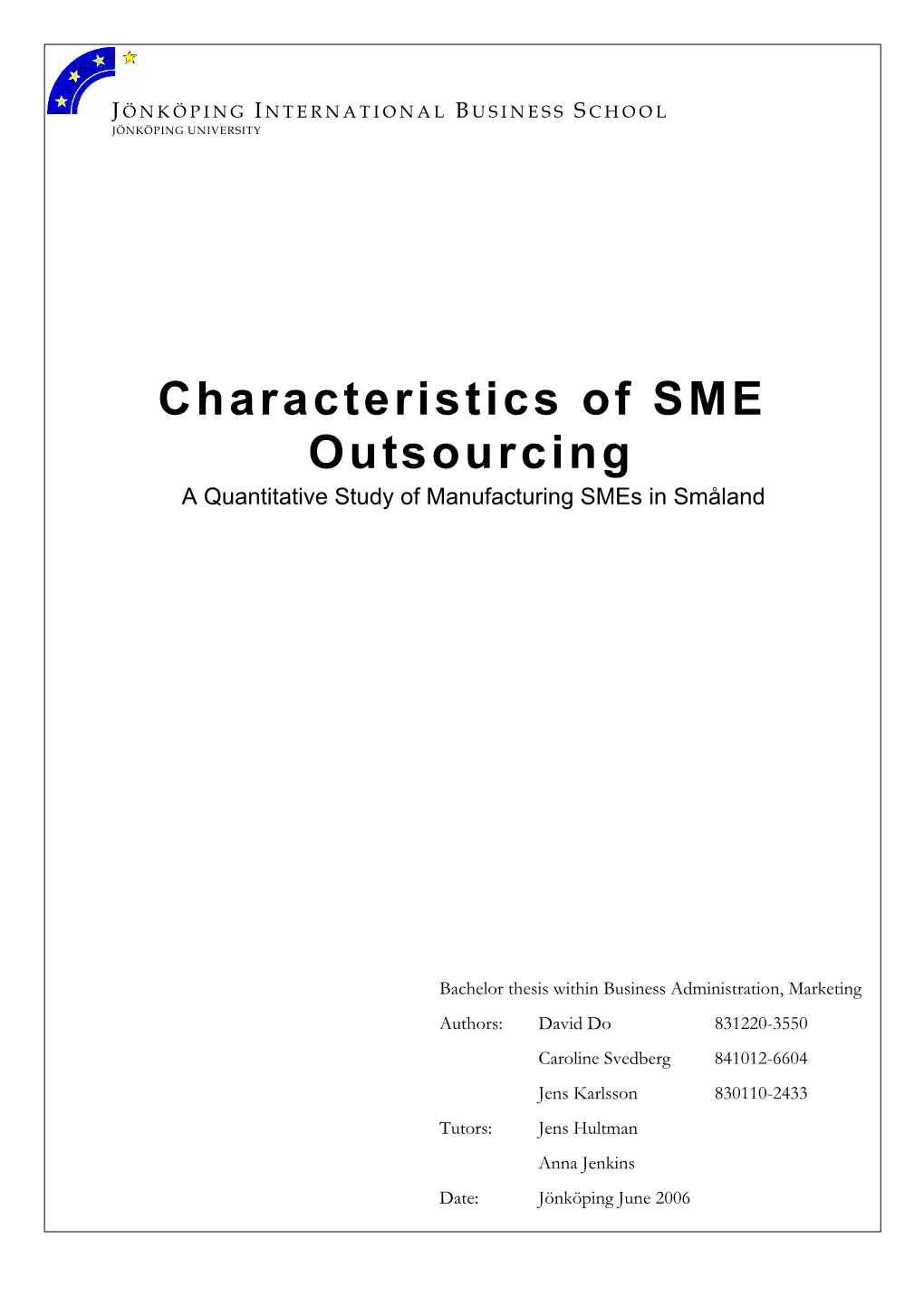 Outsourcing Smes in Småland