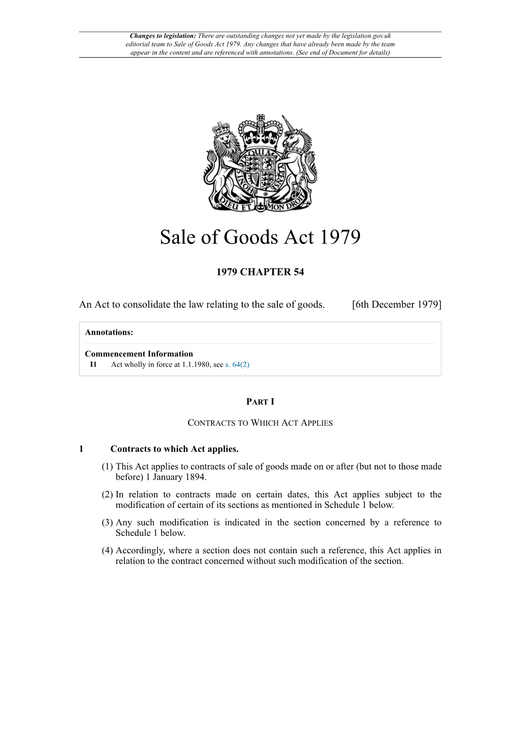 Sale of Goods Act 1979