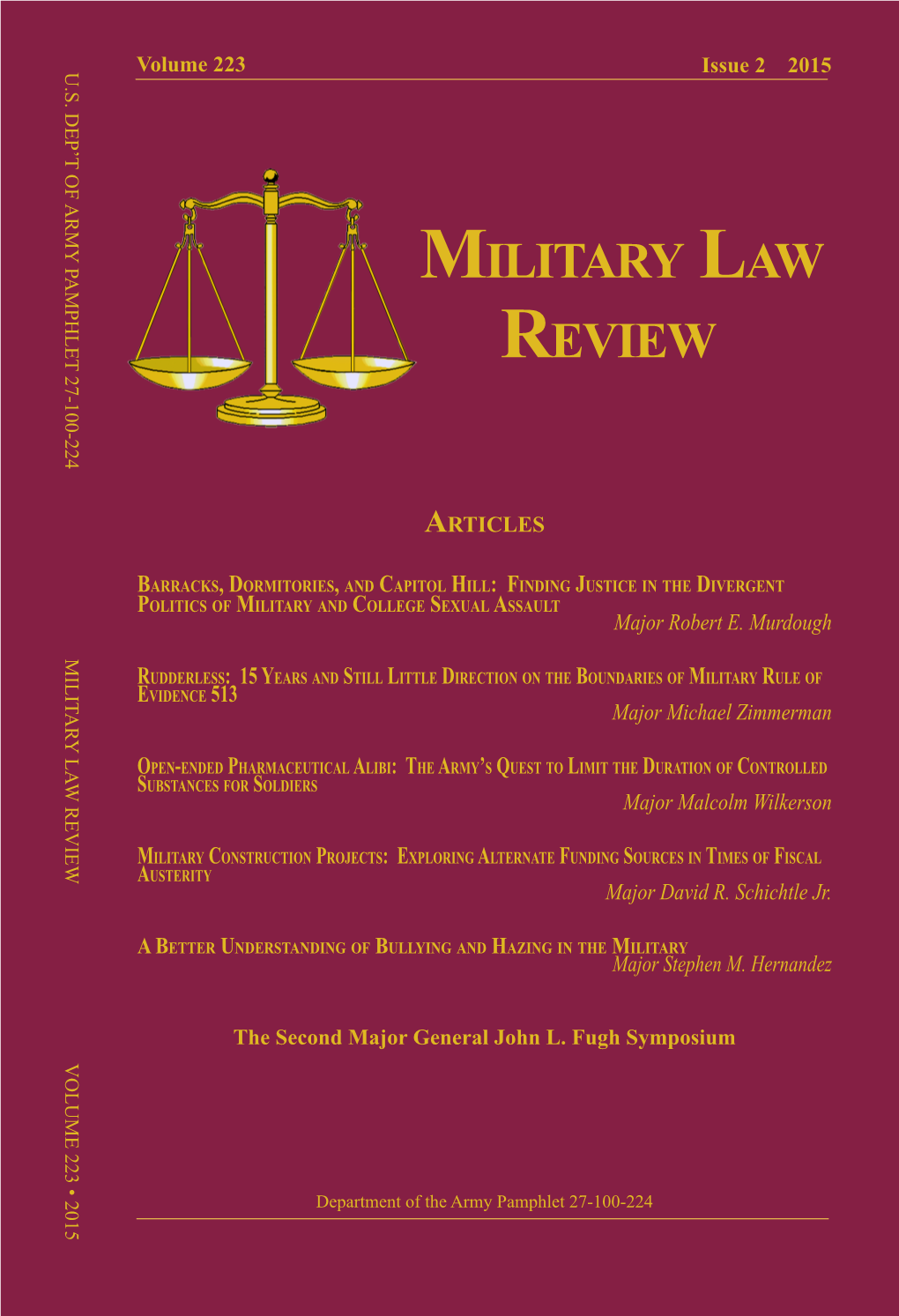 Military Law Review, Volume 223, Issue 2, 2015