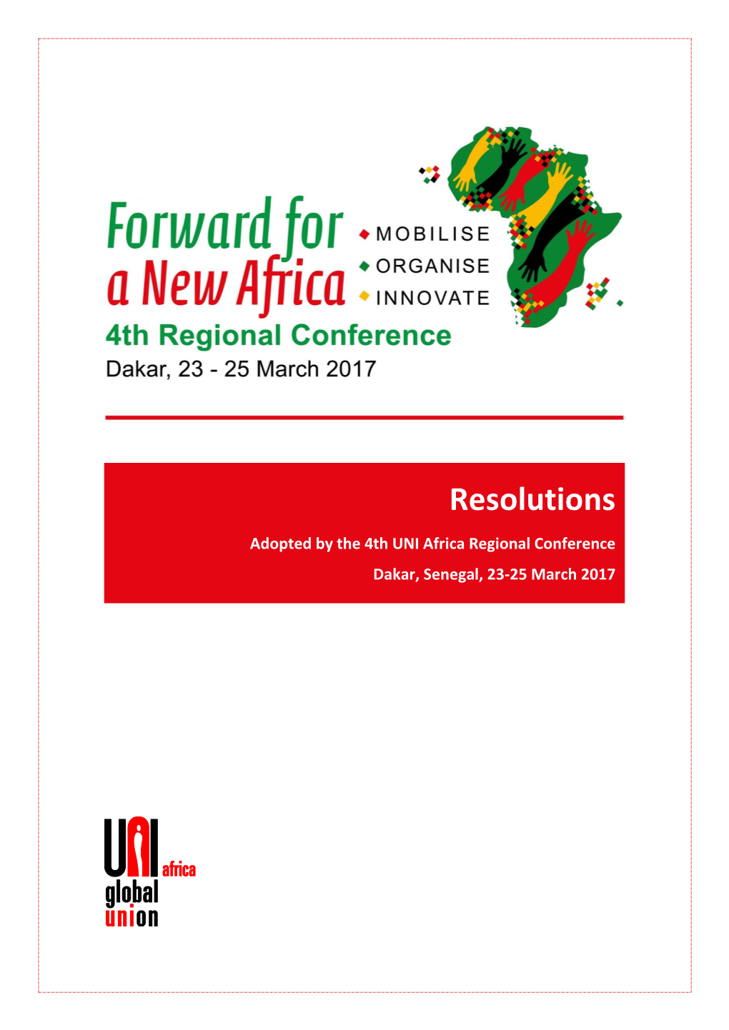 Resolutions Adopted by the 4Th UNI Africa Regional Conference