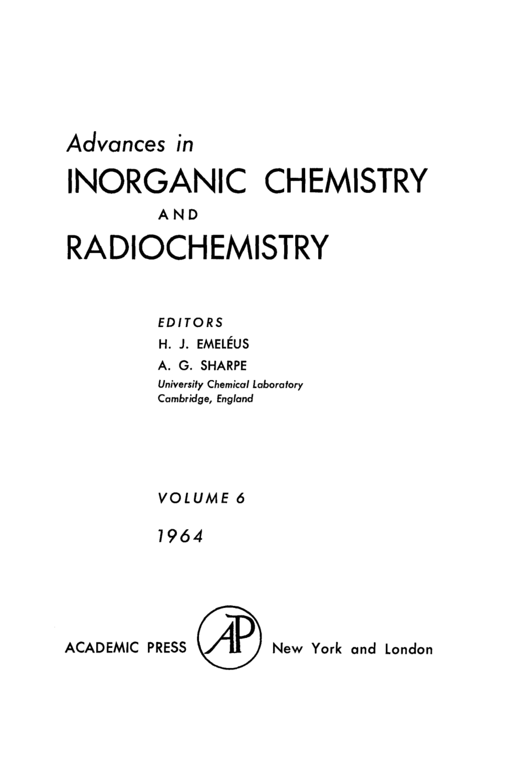 Inorganic Chemistry Radiochemistry