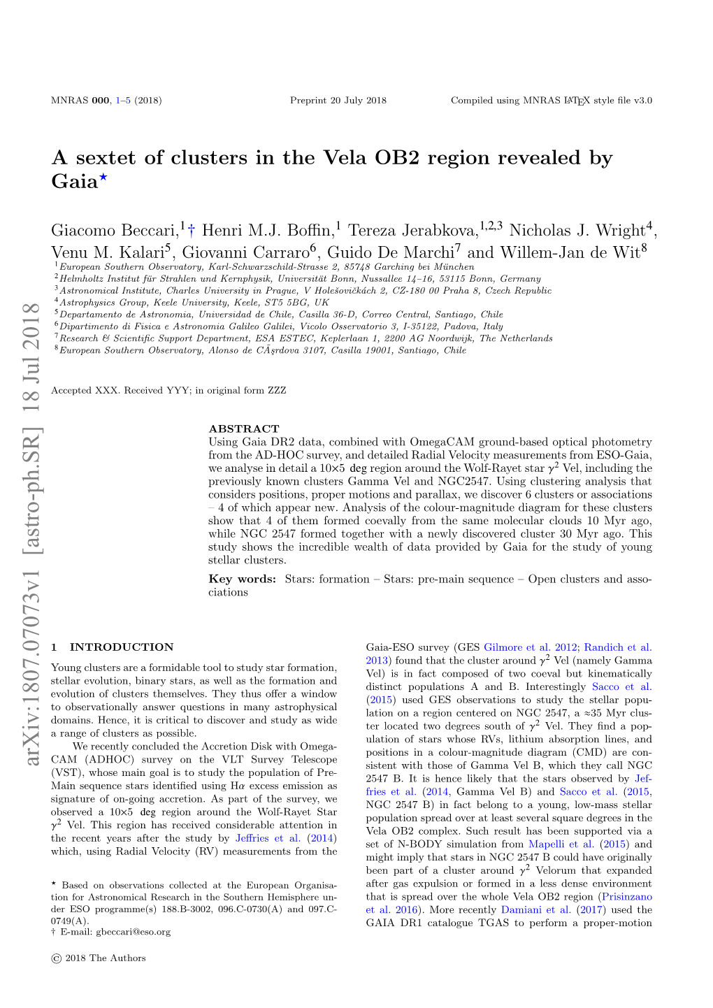 A Sextet of Clusters in the Vela OB2 Region Revealed by Gaia?