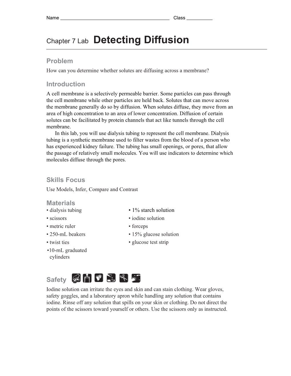 Chapter 7 Lab Detecting Diffusion