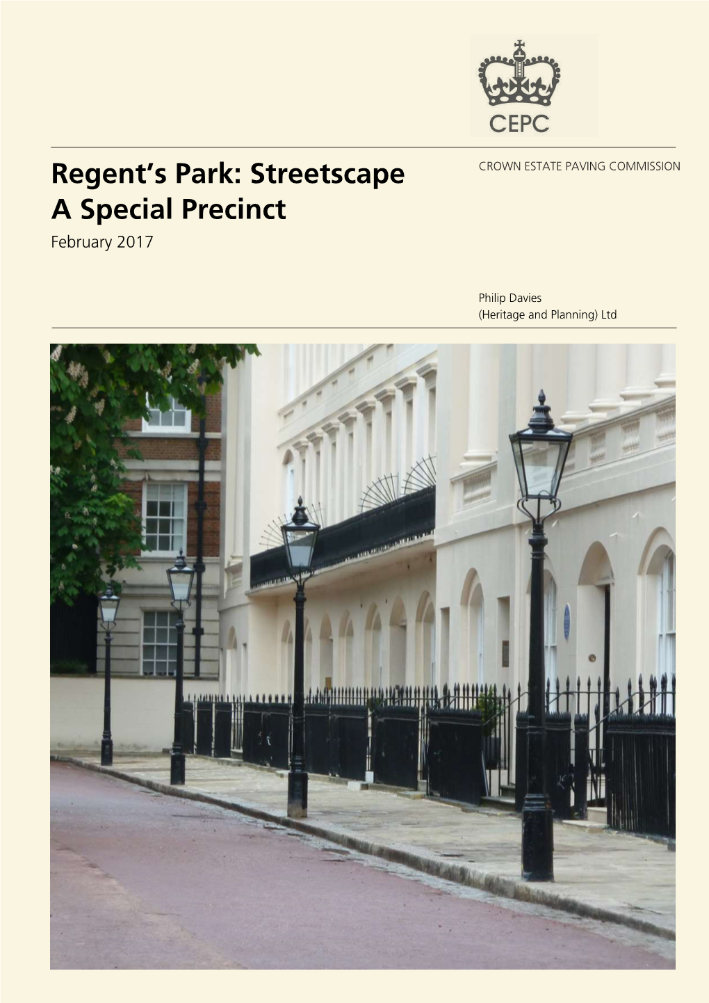 Regent's Park: Streetscape a Special Precinct