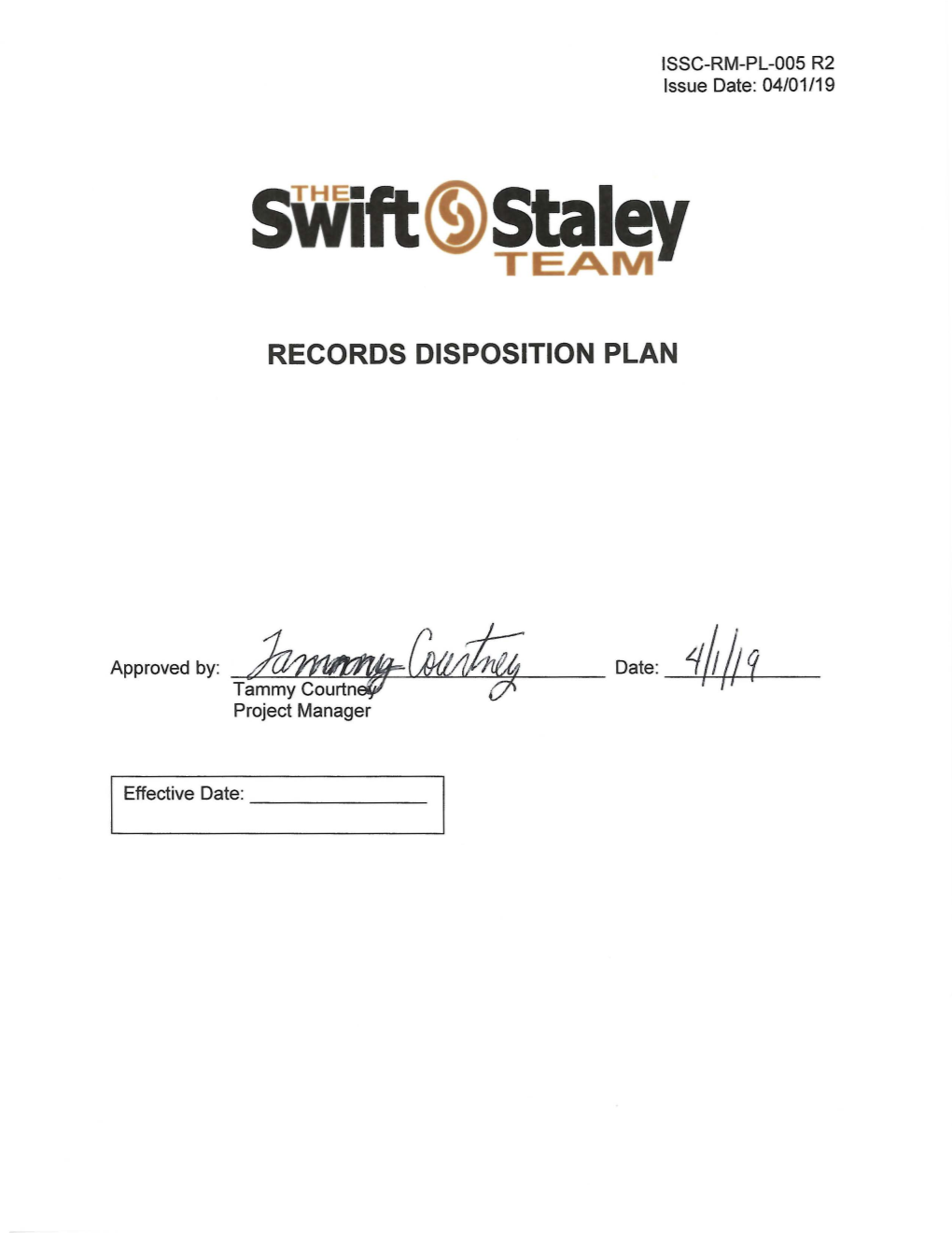 Records Disposition Plan