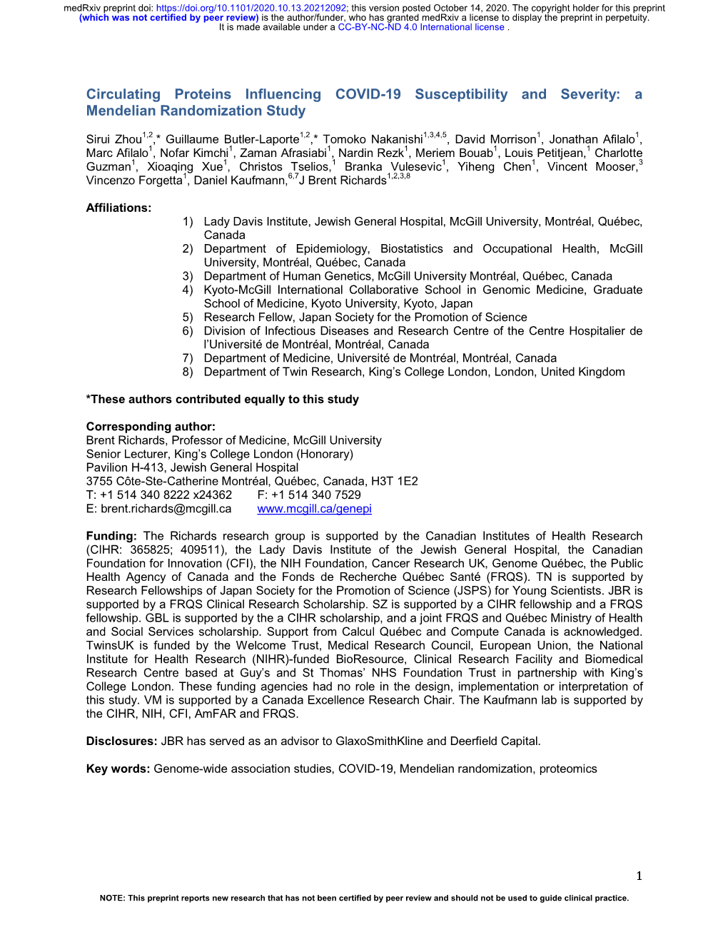 Circulating Proteins Influencing COVID-19 Susceptibility and Severity: a Mendelian Randomization Study