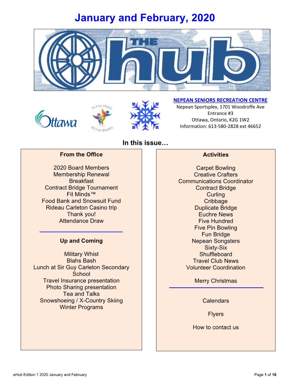 Ehub Newsletter January and February 2020