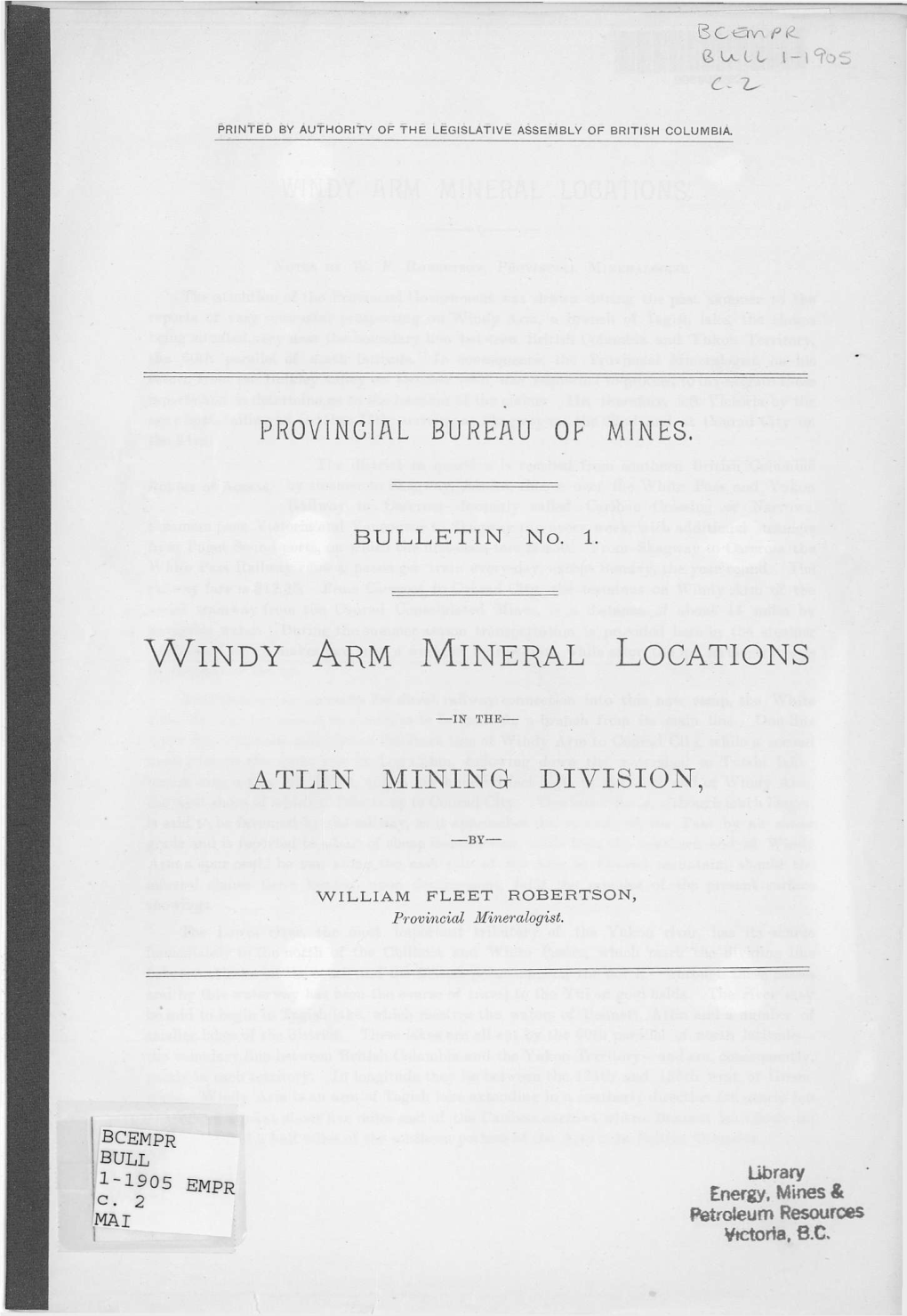 Windy Arm Mineral Locations