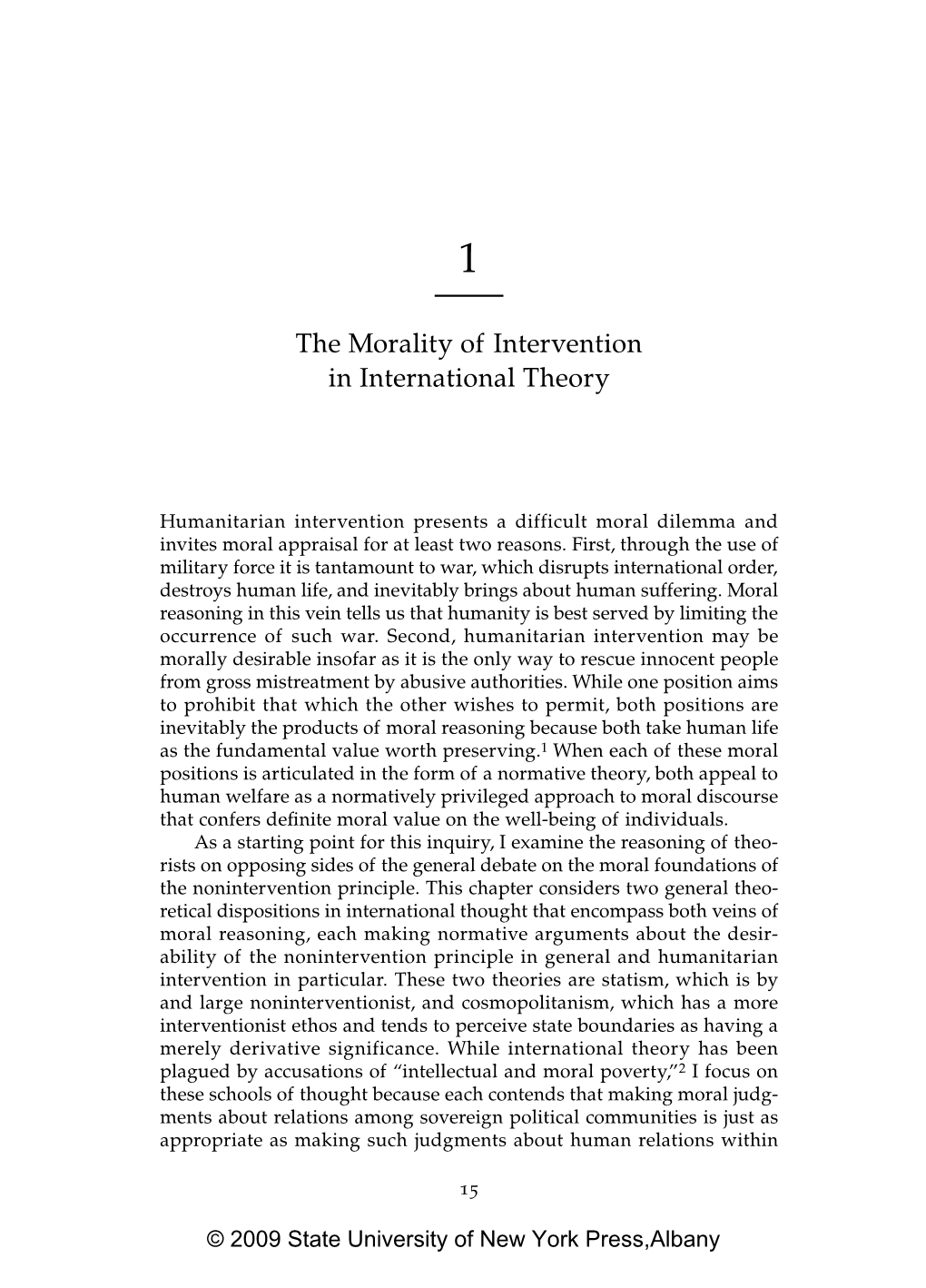 The Morality of Intervention in International Theory