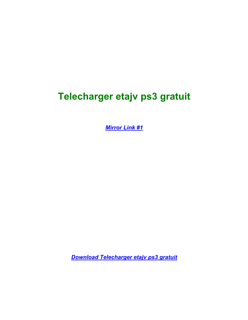 Telecharger Etajv Ps3 Gratuit