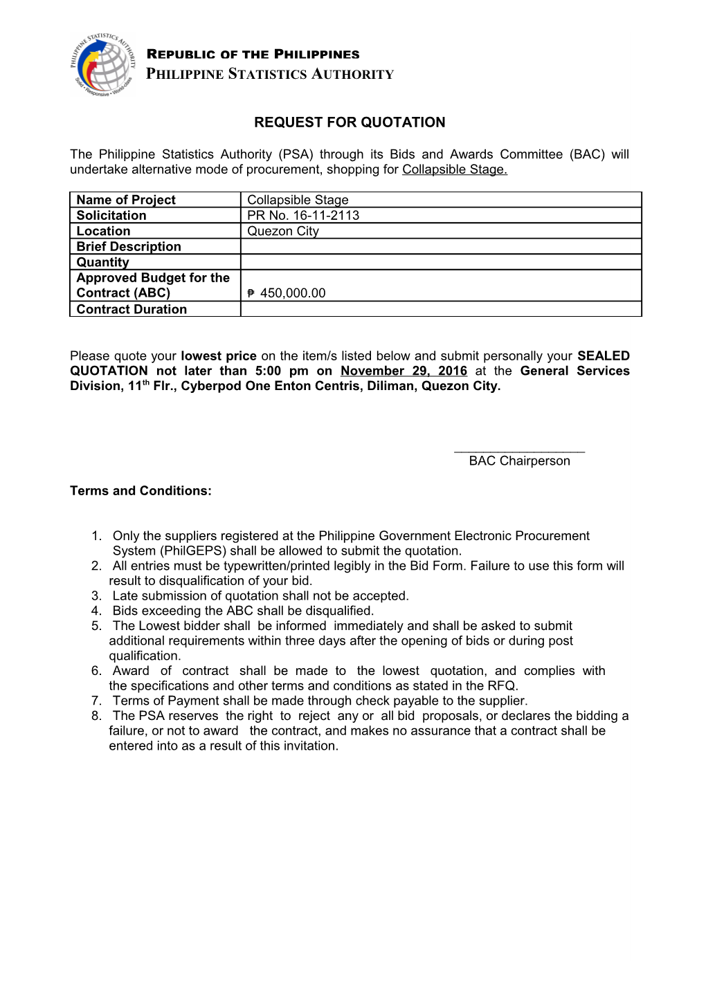 Request for Quotation s28