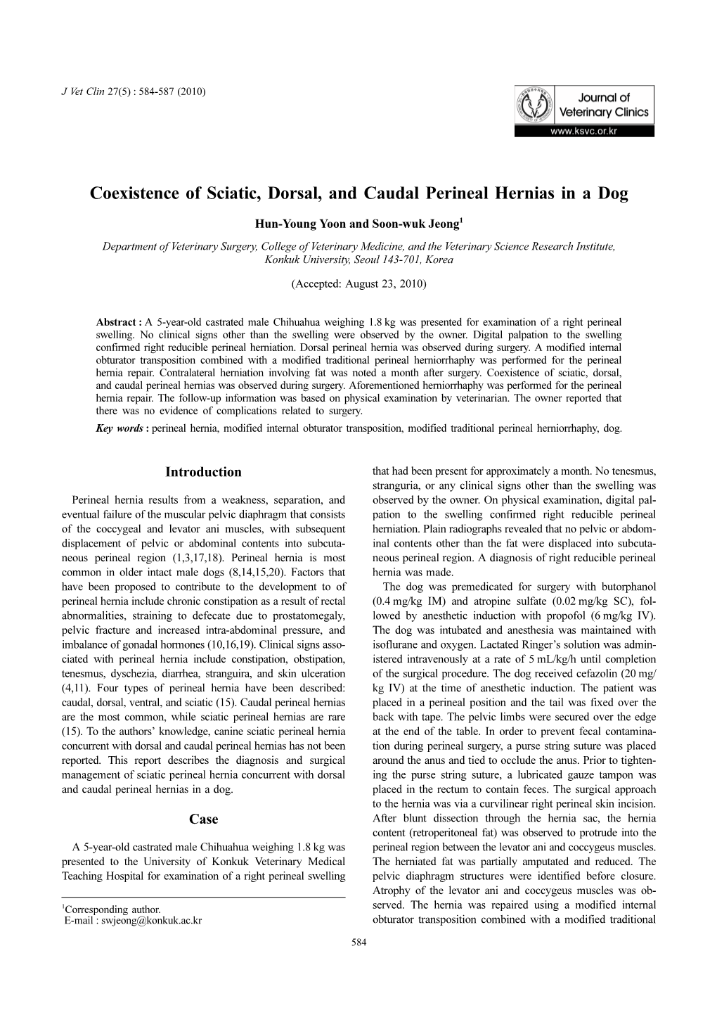 Coexistence of Sciatic, Dorsal, and Caudal Perineal Hernias in a Dog